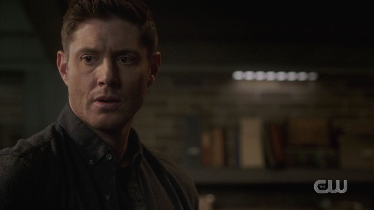 Dean Winchester sad after locking Jack i malak box 14.19