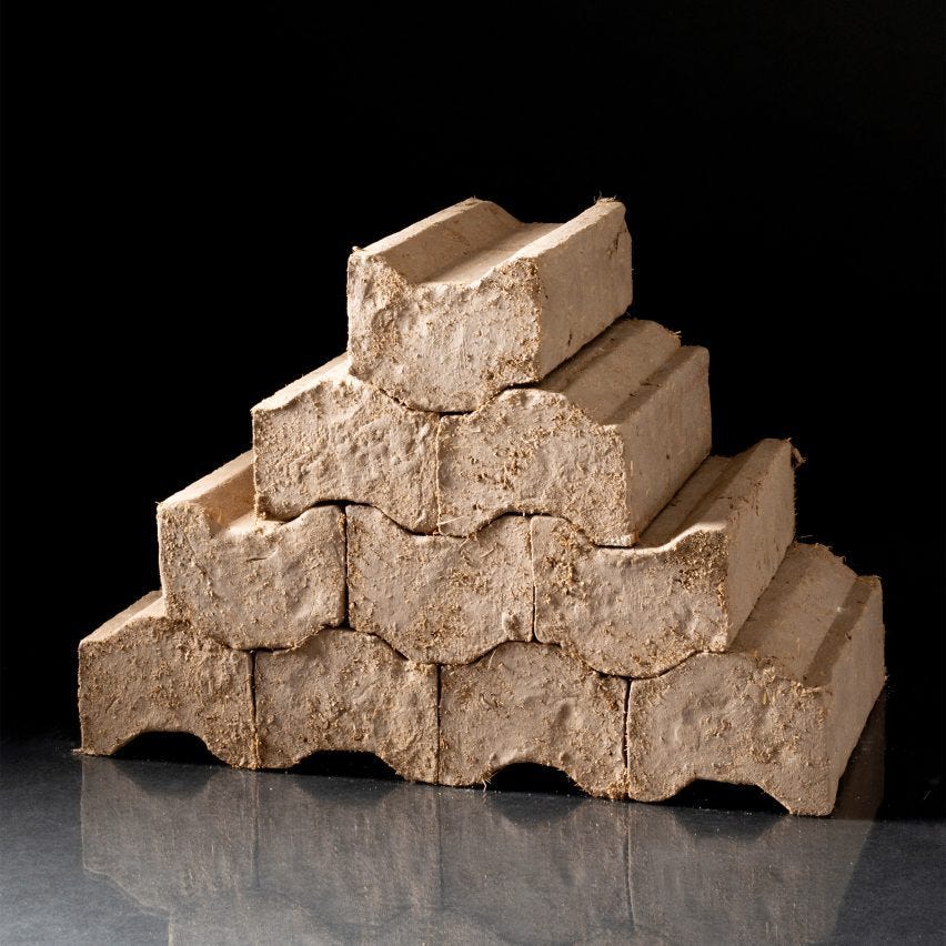 Extruded cob bricks by Tavs Jorgensen