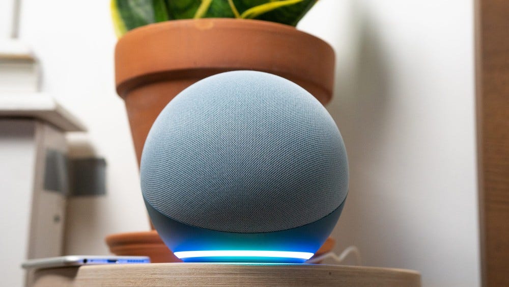 The 4th Gen Amazon Echo home assistant device.