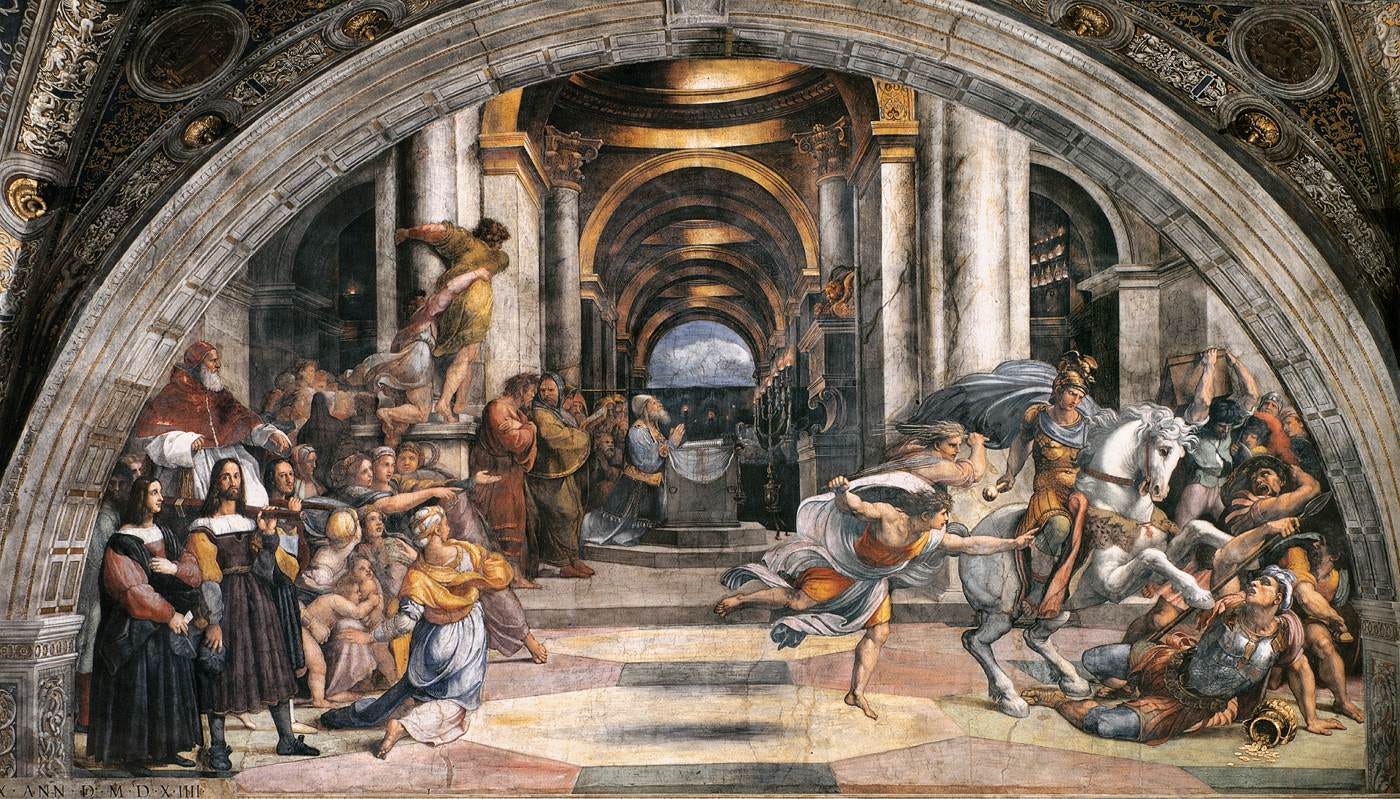 The Expulsion of Heliodorus from the Temple by RAFFAELLO Sanzio