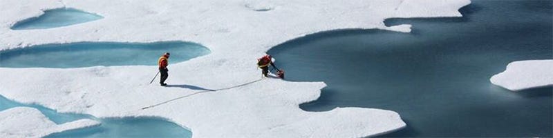 Graphic of people on glaciers
