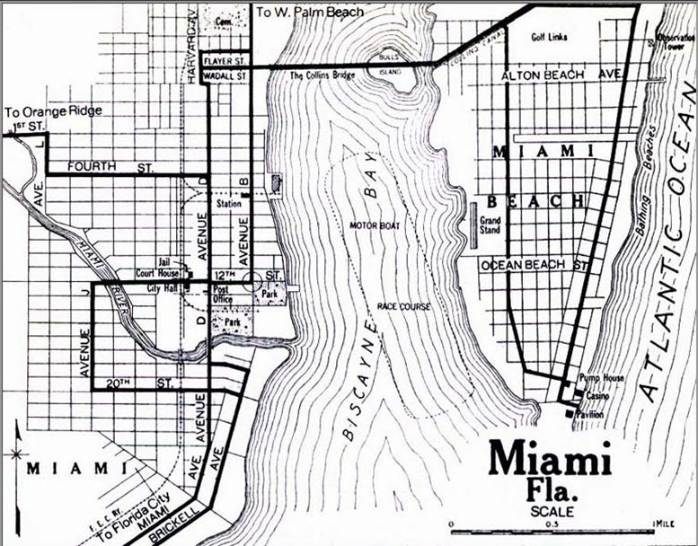 Map of Collins Bridge in 1919.