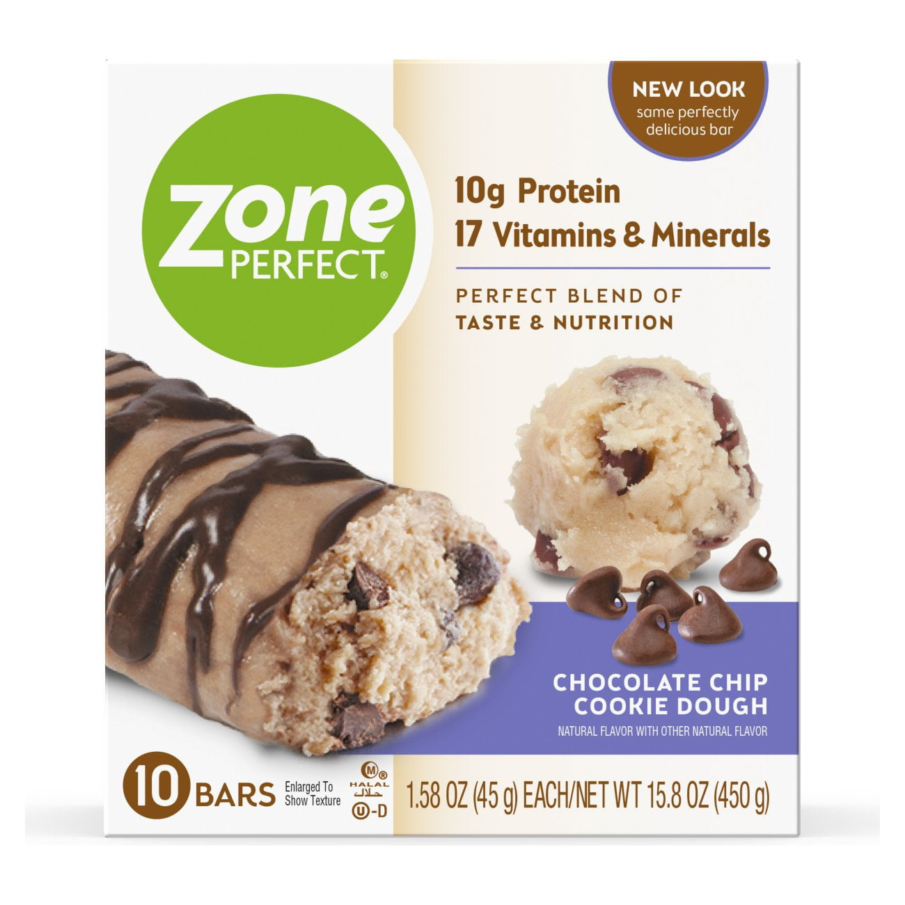 ZonePerfect Protein Bars, Chocolate Chip Cookie Dough, 10g of Protein ...