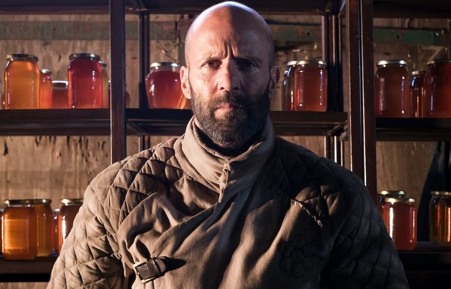 A shot of Jason Statham as Adam Clay in The Beekeeper