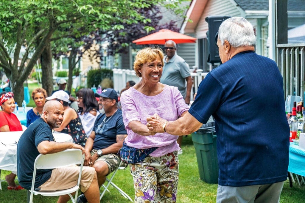 black people dancing at a cookout