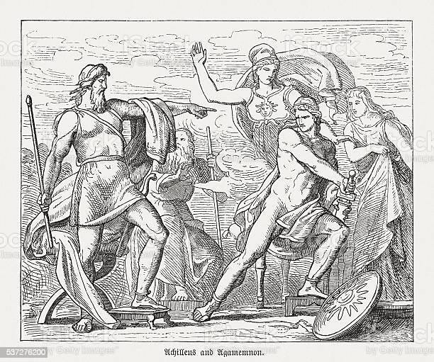 Dispute Between Achilles And Agamemnon Greek Mythology Published In 1880  Stock Illustration - Download Image Now - iStock