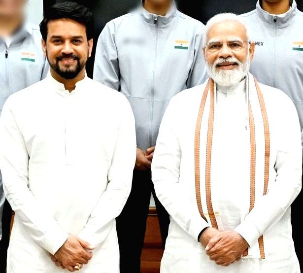 Narendra Modi, Anurag Thakur. - Narendra Modi