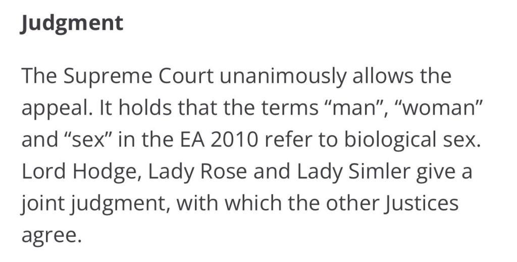UK Supreme Court judgment