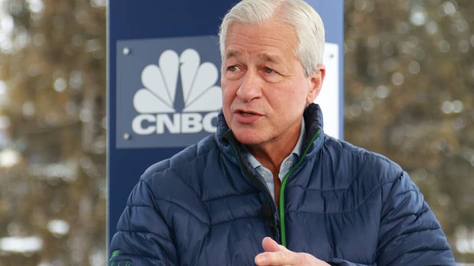 Jamie Dimon, President, CEO & Chairman of JP Morgan Chase, speaking on Squawk Box at the WEF in Davos, Switzerland on Jan. 19th, 2023. 
