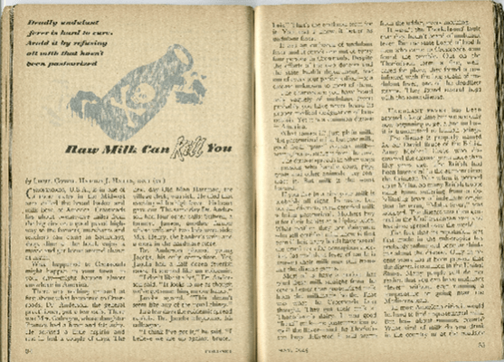 "Raw Milk Can Kill You" article from Coronet Magazine, May 1945