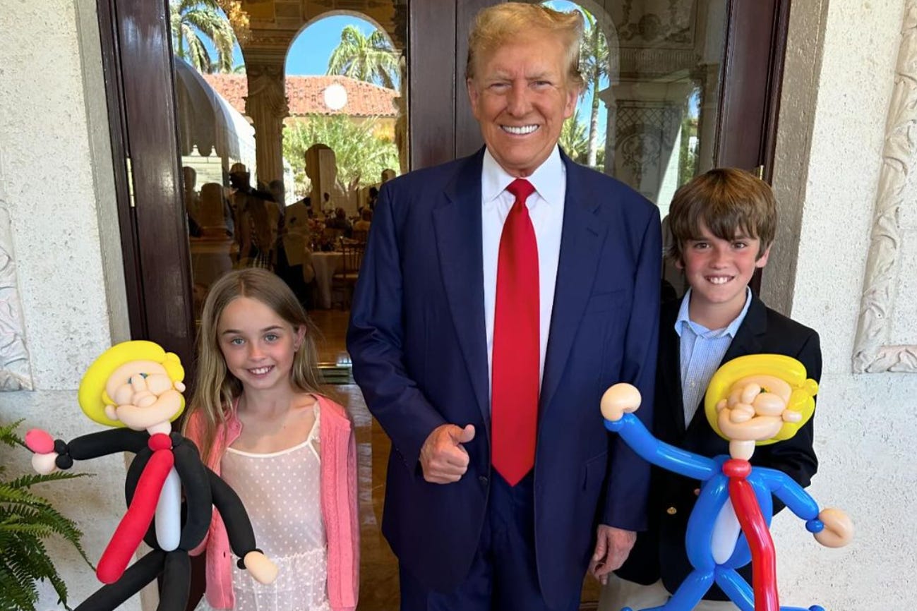 Donald Trump on Easter with his grandkids.