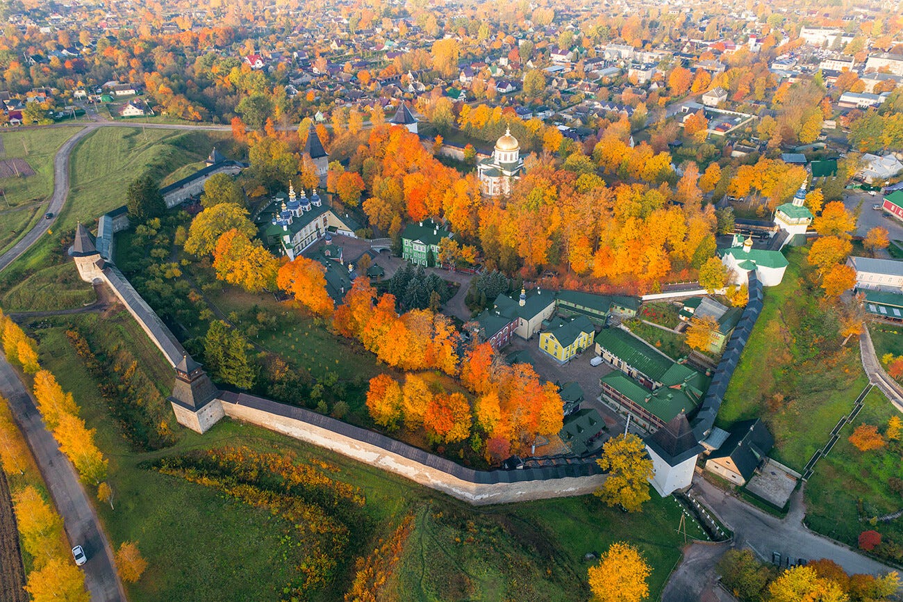 The aerial view of the monastery