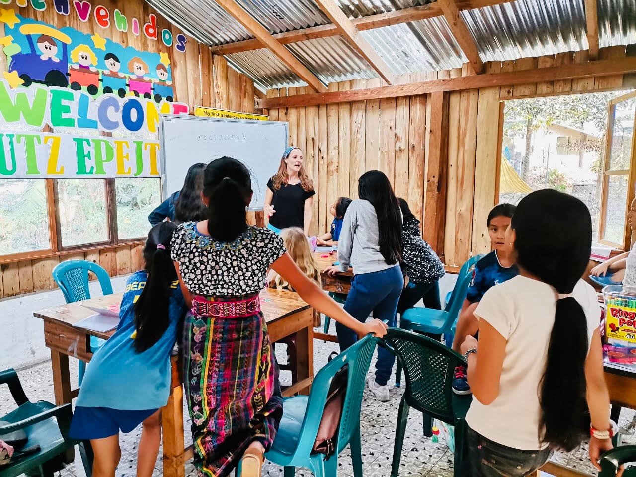 Lauren taught English to Niños del Lago, a project for local kids in San Pedro, Guatemala.