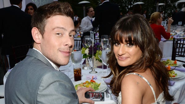 lea michele with cory monteith 2015 gossip