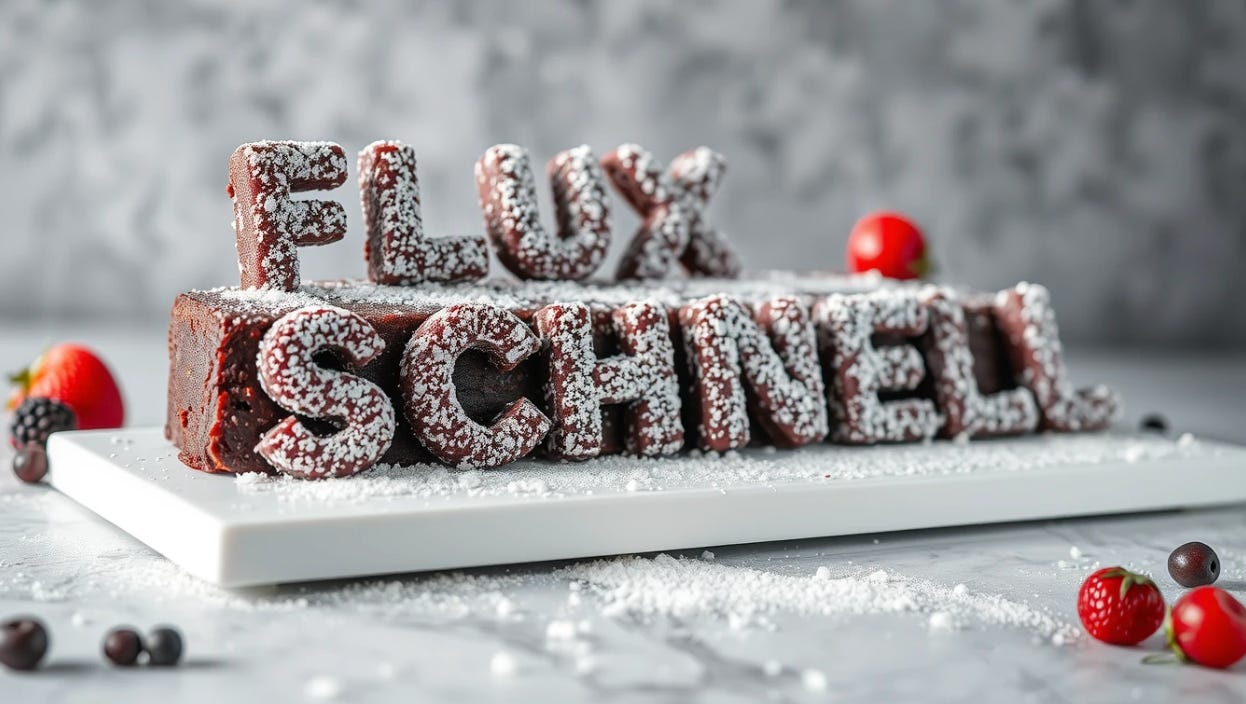 Flux.1 Prompt: black forest gateau cake spelling out the words “FLUX SCHNELL”, tasty, food photography, dynamic shot