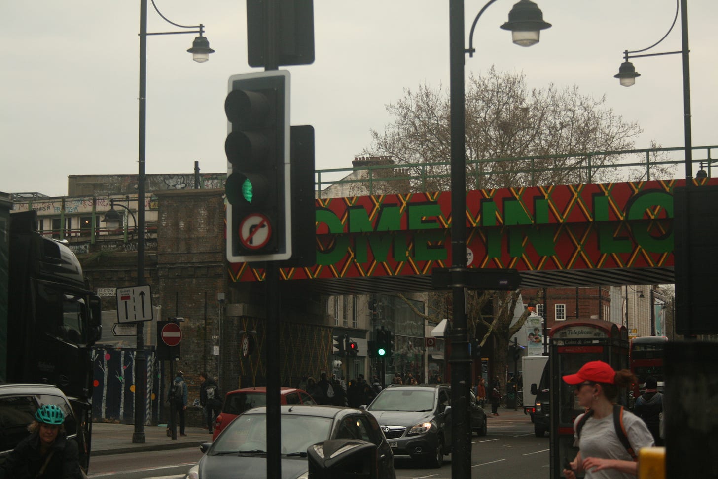 A busy road scene in Brixton