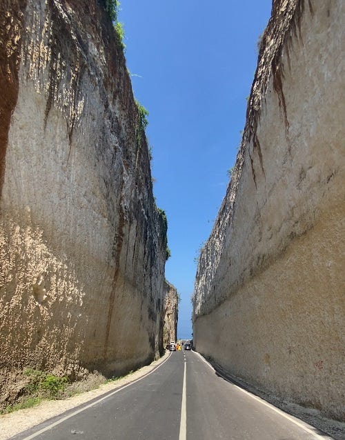 The drive into Pantai Batu Barak is spectacular