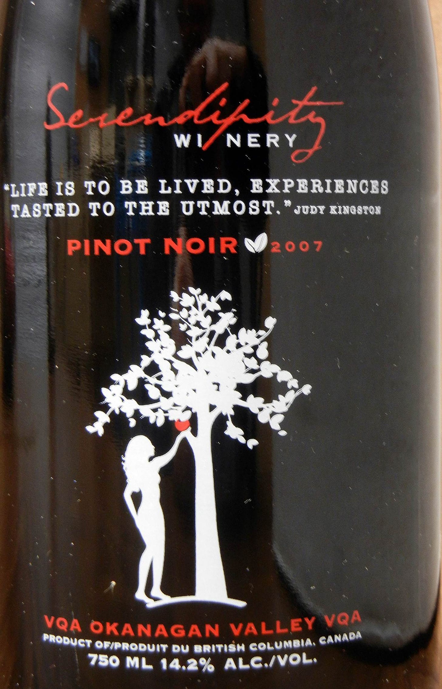 Serendipity Pinot Noir 2007 Label - BC Pinot Noir Tasting Review 23 