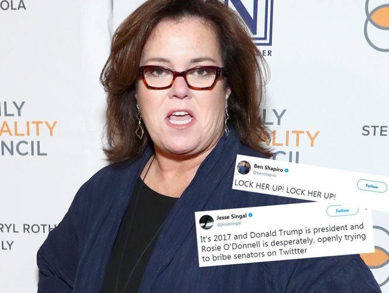 rosie odonnell twitter bribe for tax bill