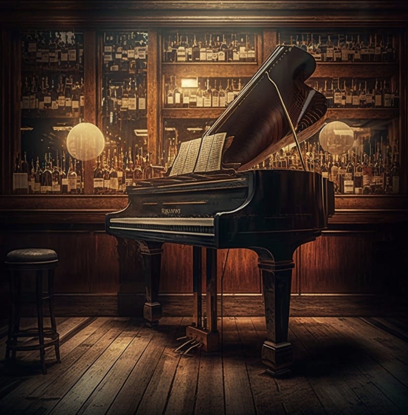 Piano in a bar