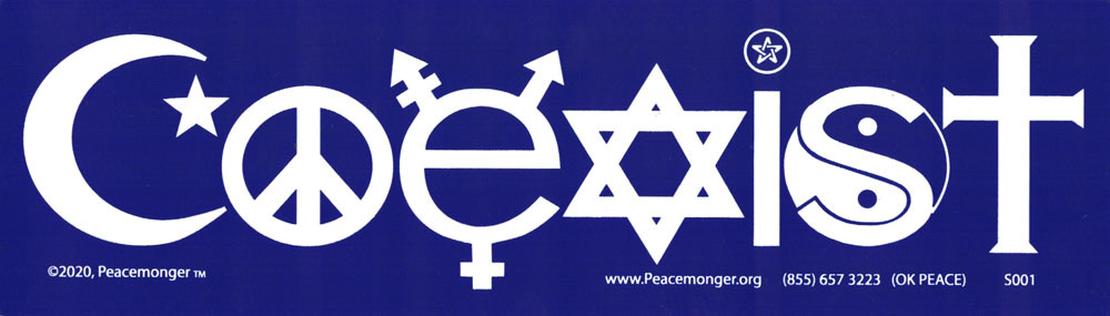 Coexist - Bumper Sticker / Decal or Magnet - Peace Resource Project
