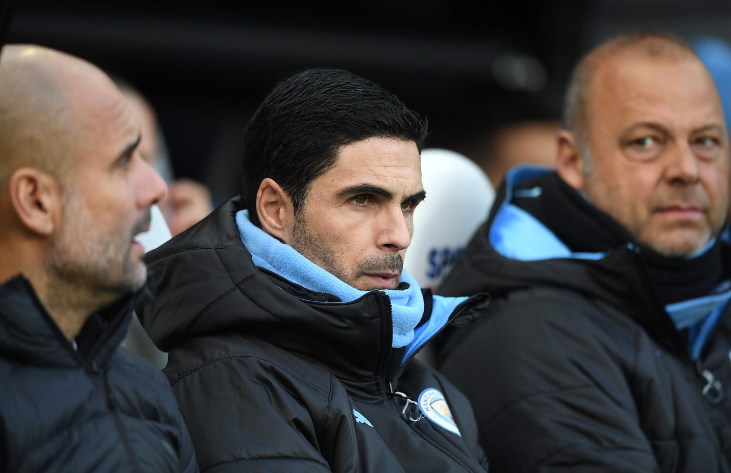 Mikel Arteta with Pep Guardiola back in his Manchester City days.