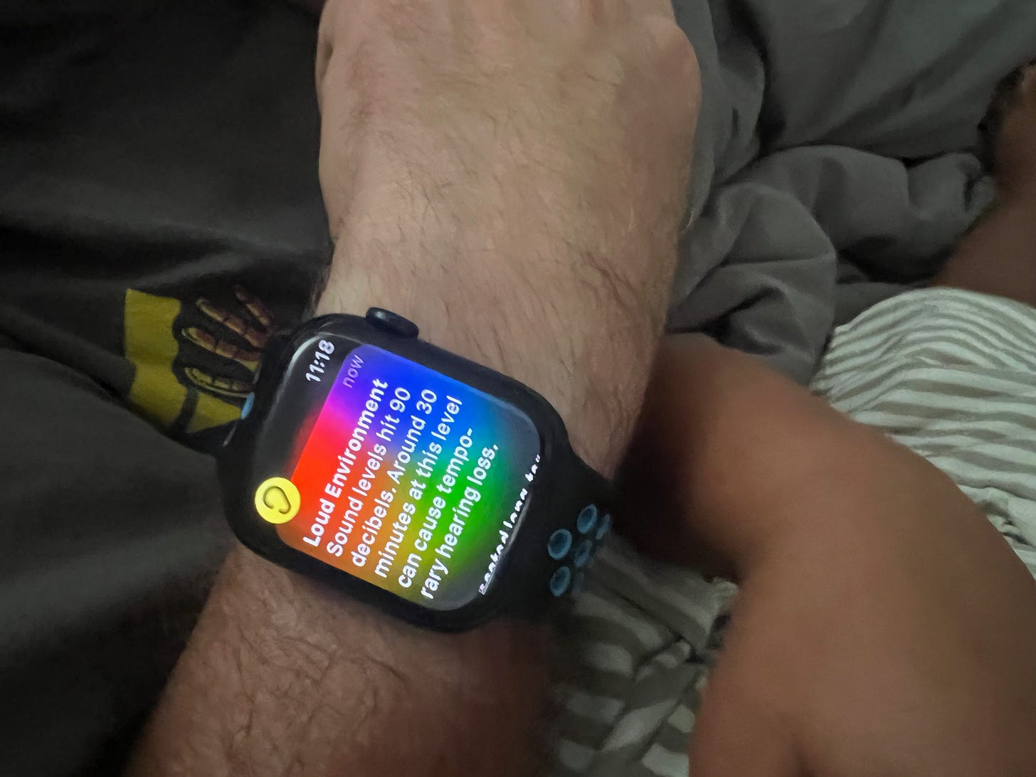 Apple Watch telling me that my grandson is screaming and fighting a nap.