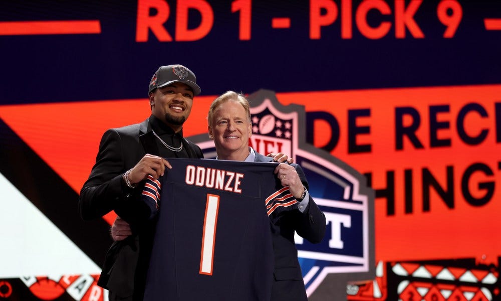 Twitter reacts to the Bears picking WR Rome Odunze in the NFL Draft