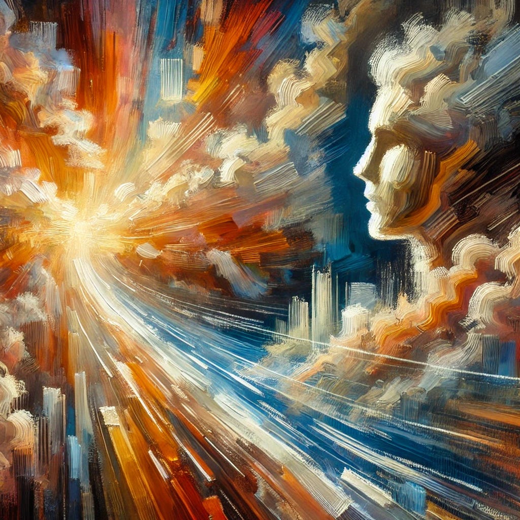 An abstract impressionist oil painting with thick, expressive brush strokes representing a visionary health pioneer. The composition blends warm, radiant colors with dynamic movement, evoking themes of transformation, advocacy, and scientific discovery. Elements of light and energy flow through the canvas, symbolizing legal battles, nutritional breakthroughs, and the fight for health freedom. The brushwork is bold and layered, creating a sense of depth and passion, without any recognizable figures or text.