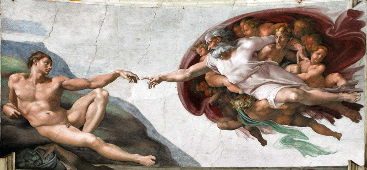A Criação de Adão, por Michelangelo Buonarotti, 1511