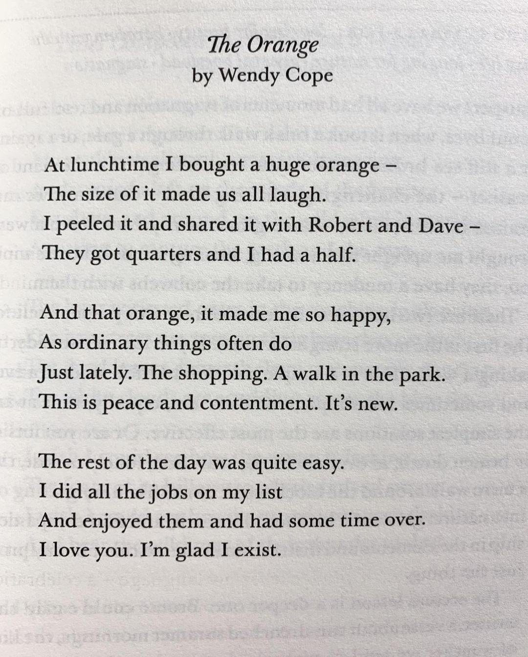 POEM] 'The Orange' by Wendy Cope : r/Poetry