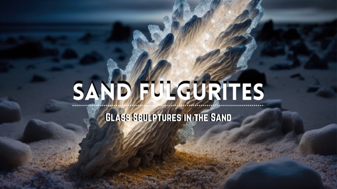 Sand fulgurite on a beach