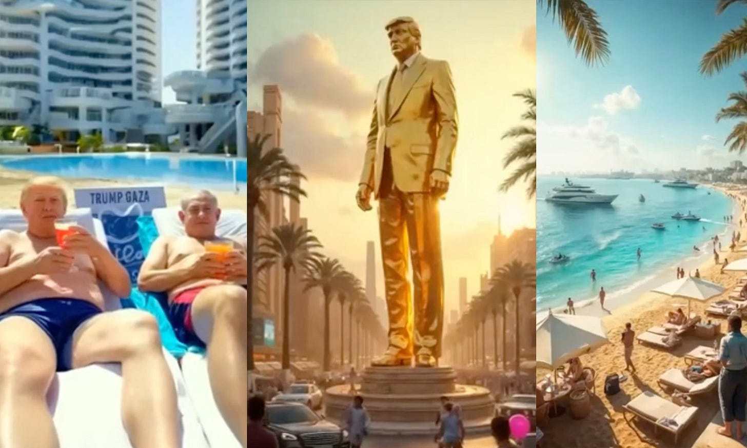 Trump posts bizarre AI video of a rebuilt Gaza with Netanyahu, Musk