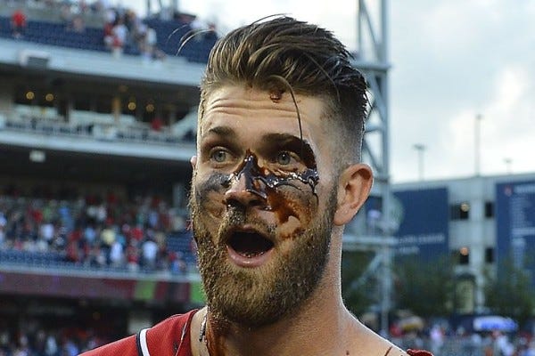 bryce harper eye black for nationals league mlb 2015