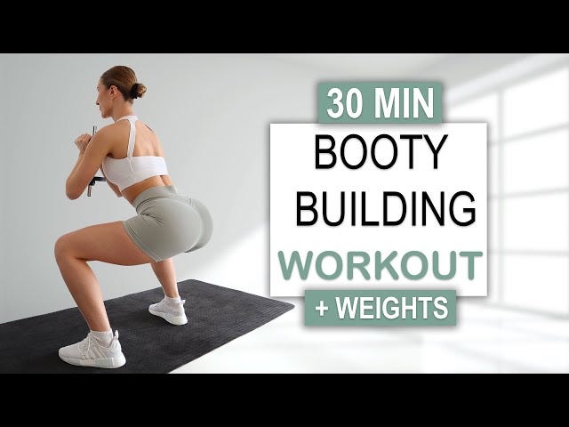 30 Min BOOTY BUILDING WORKOUT + Weights | Grow your Glutes | No Jumping, No  Repeat - YouTube