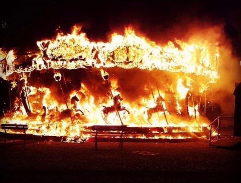 Carousel in Bergamo, Italy Catches Fire and Looks Metal AF » TwistedSifter