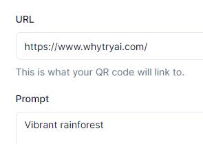 QrGPT setting to https://www.whytryai.com/ and "Lush rainforest"