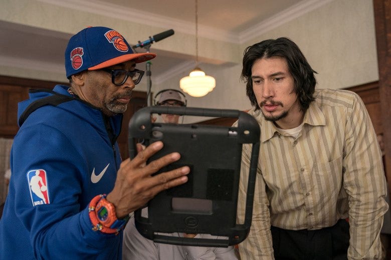 spike lee directing adam driver for blackkklansman