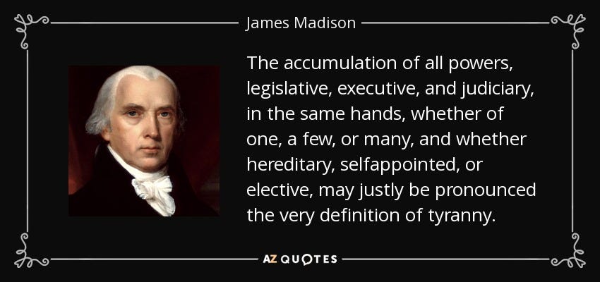 TOP 25 SEPARATION OF POWERS QUOTES (of 74) | A-Z Quotes
