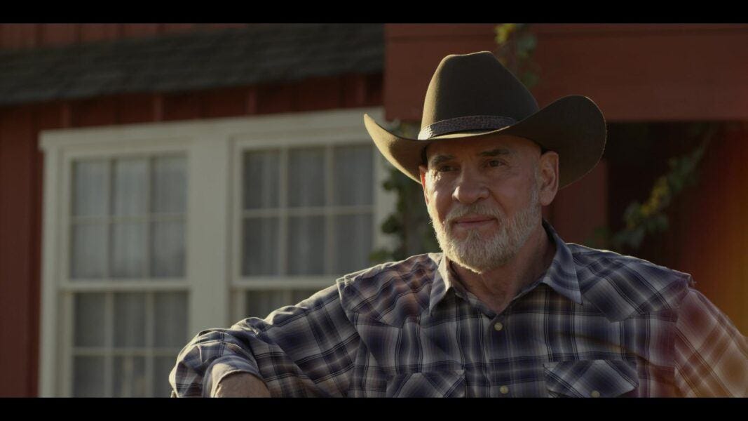 Walker Mitch Pileggi watching Jared Padalecki riding hard bareback horse