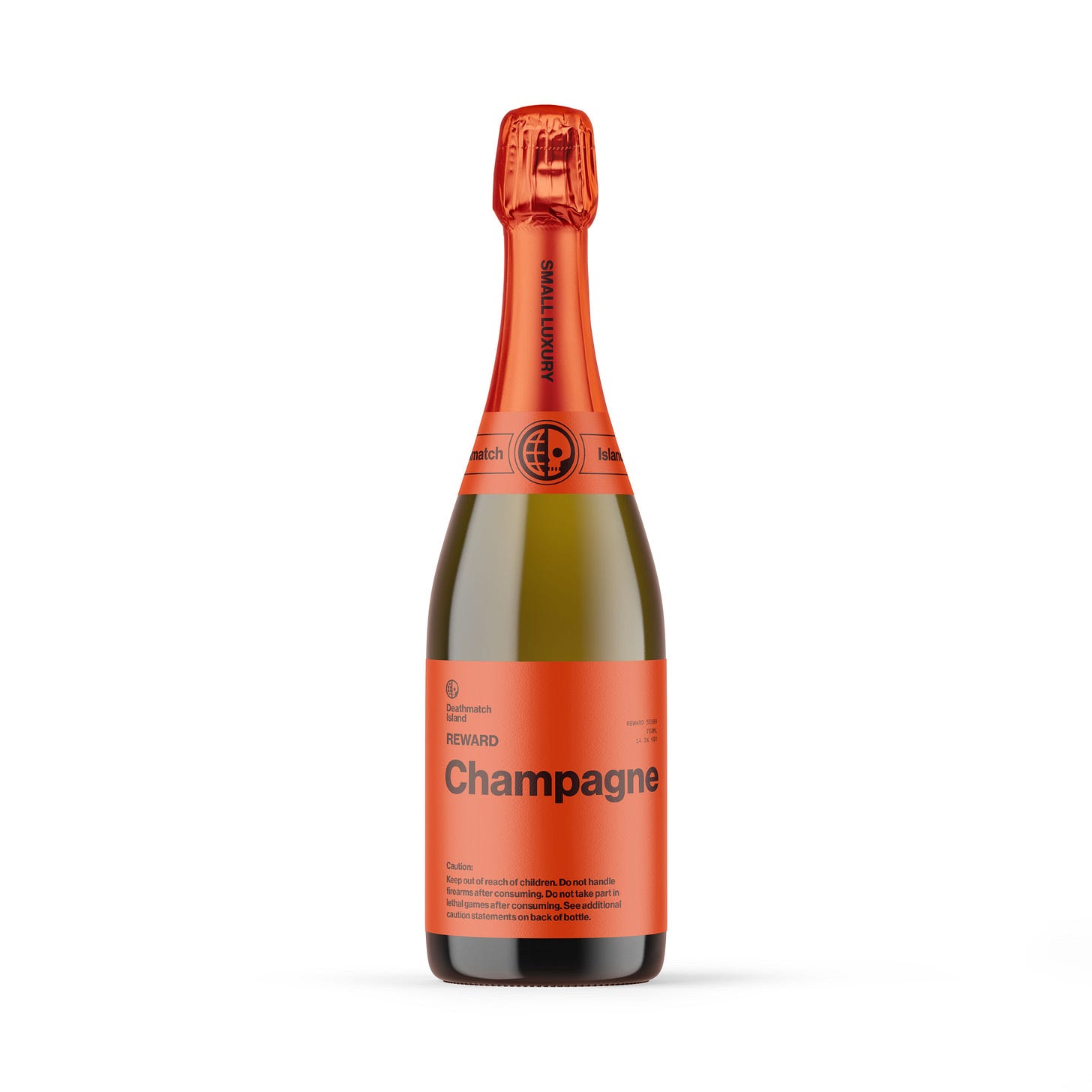 Deathmatch Island branded Champagne."