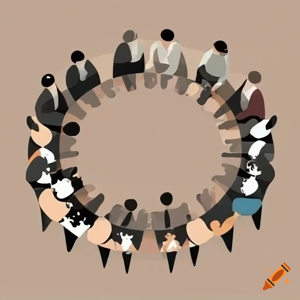 group of people holding puzzle pieces in a circle