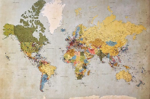 map of the world.