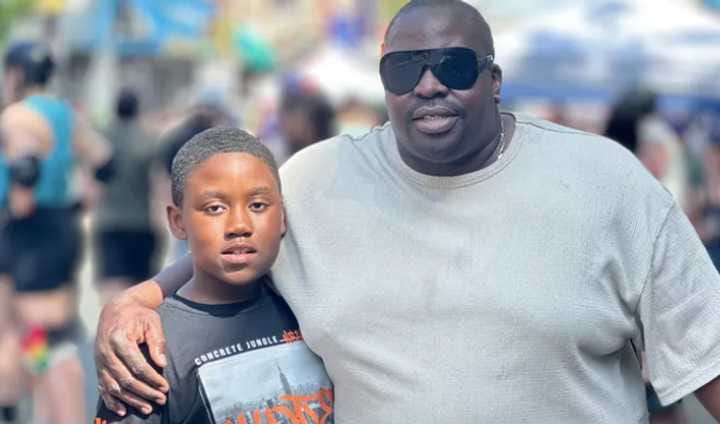 Mike Quartey and his 10-year-old son, Michael