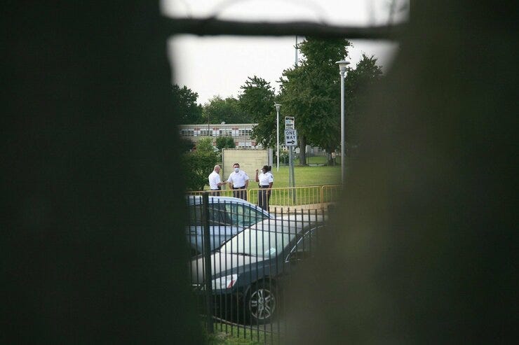 Prince George's County Police Department at a protest against SROs at Suitland High (2020). photo by Delonte Harrod  