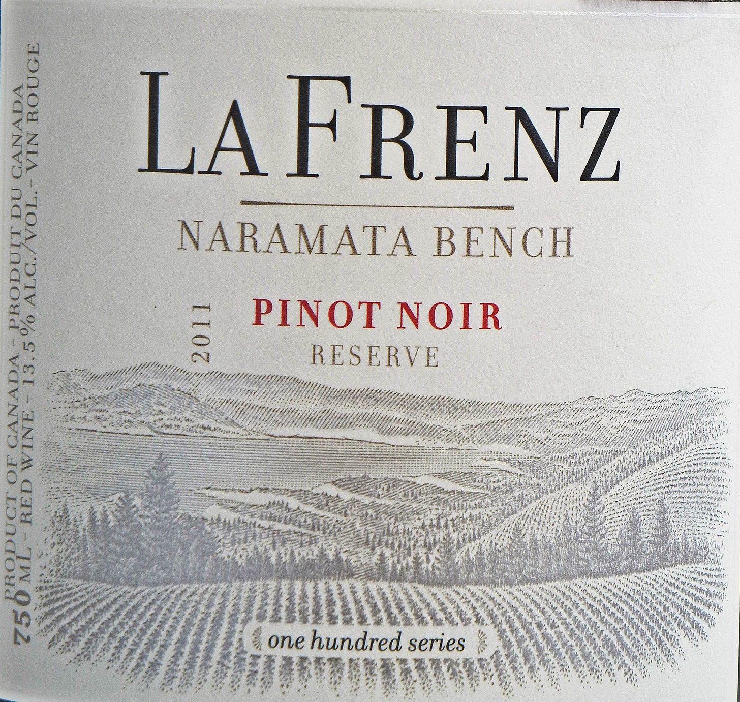 La Frenz Reserve Pinot Noir 2011 Label - BC Pinot Noir Tasting Review 17