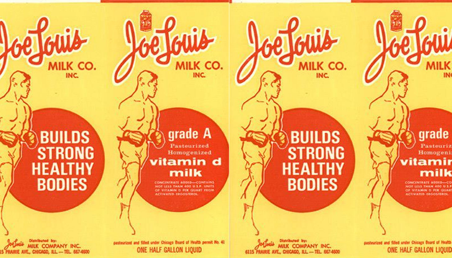 Joe Louis Milk carton design