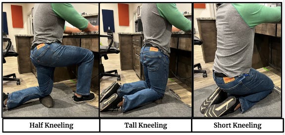 change sitting posture with kneeling variations