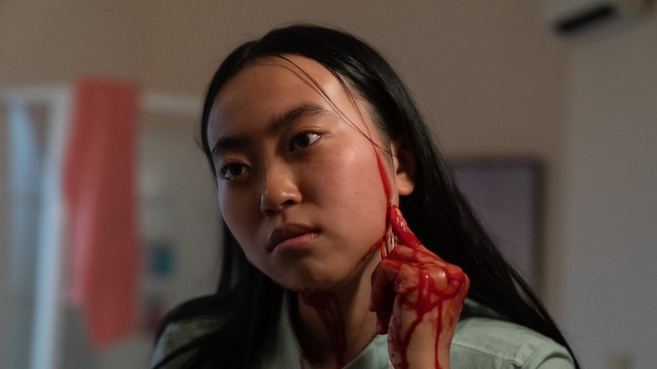 Joyena Sun as student Wei in Sasha Rainbow's body horror film Grafted