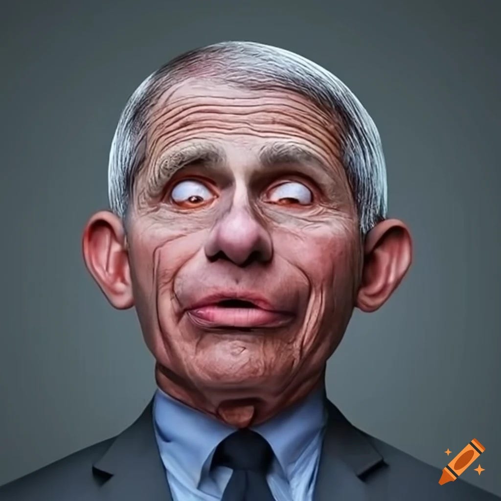 Tony fauci, looking up, open mouth, eyes closed on Craiyon